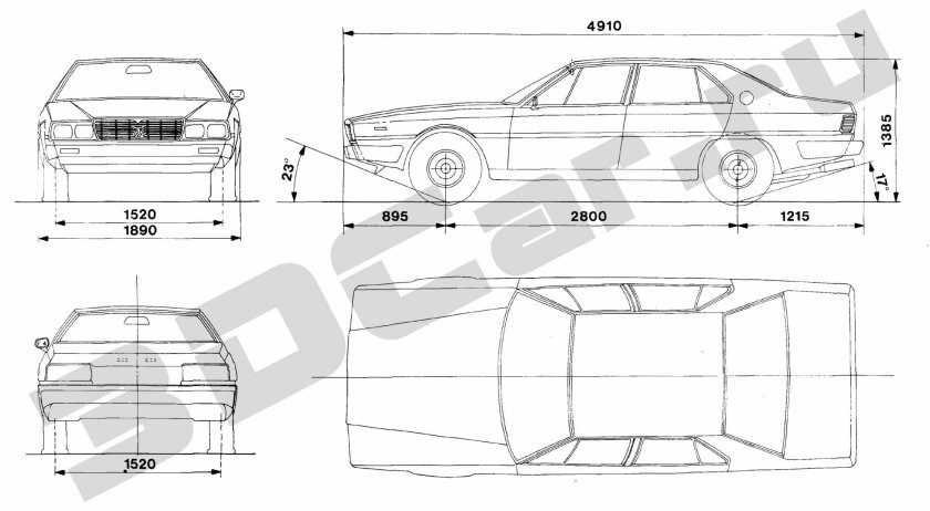 Maserati Quattroporte чертеж