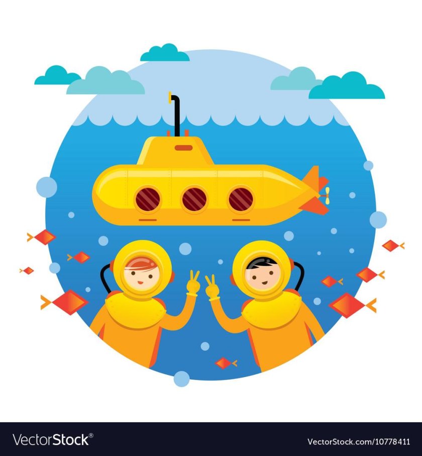 Подводная лодка Векторная Графика