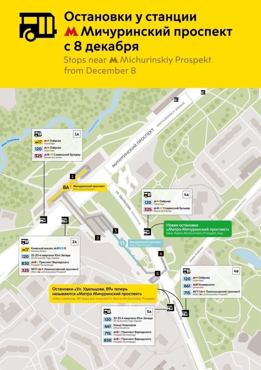 Схема станции Мичуринский проспект