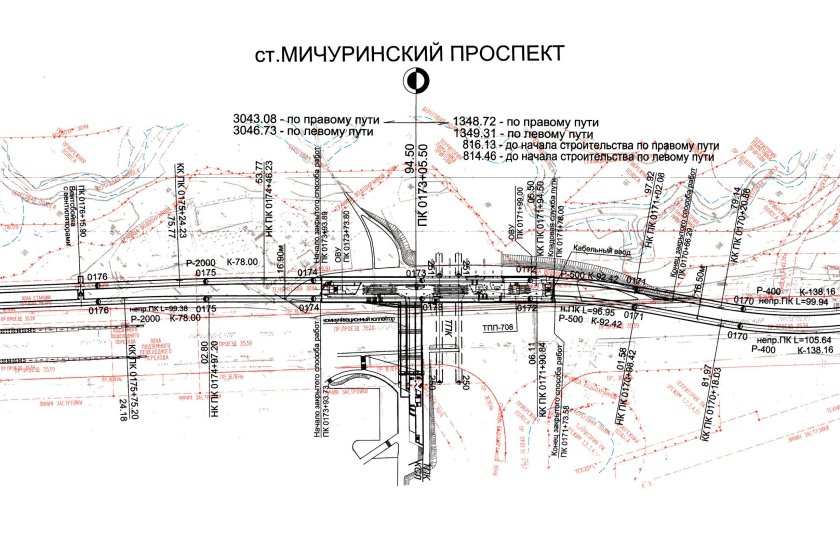 Схема станции Мичуринский проспект