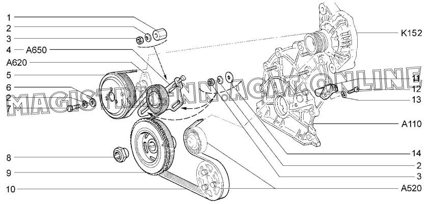 Схема ремней Нива 21214 с кондиционером