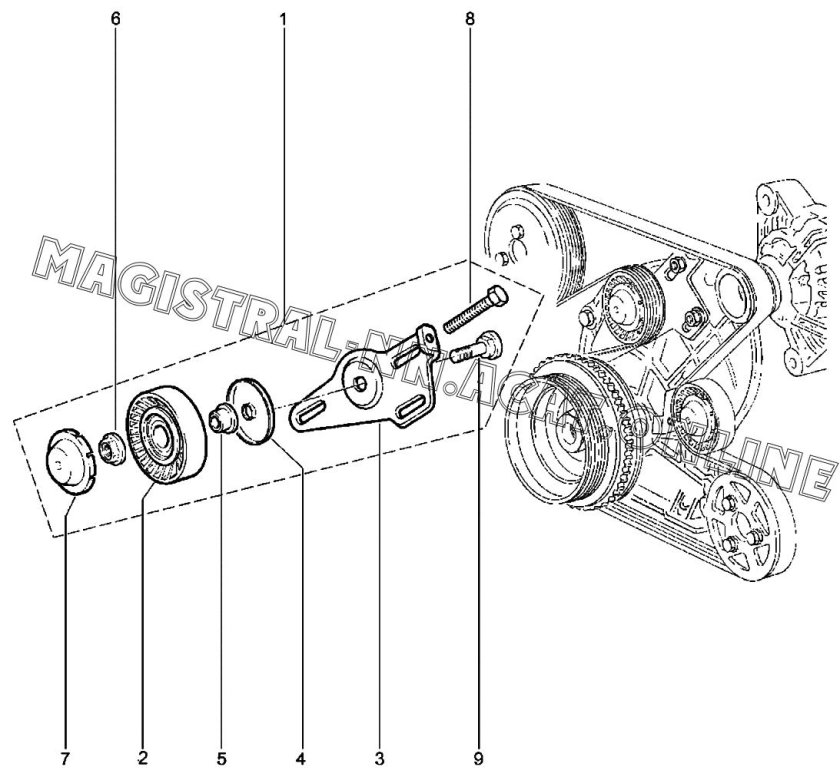 Схема вспомогательного ремня нива шевроле