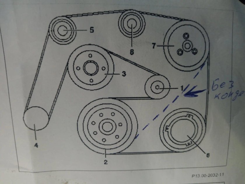 Схема ремня генератора Нива 2123