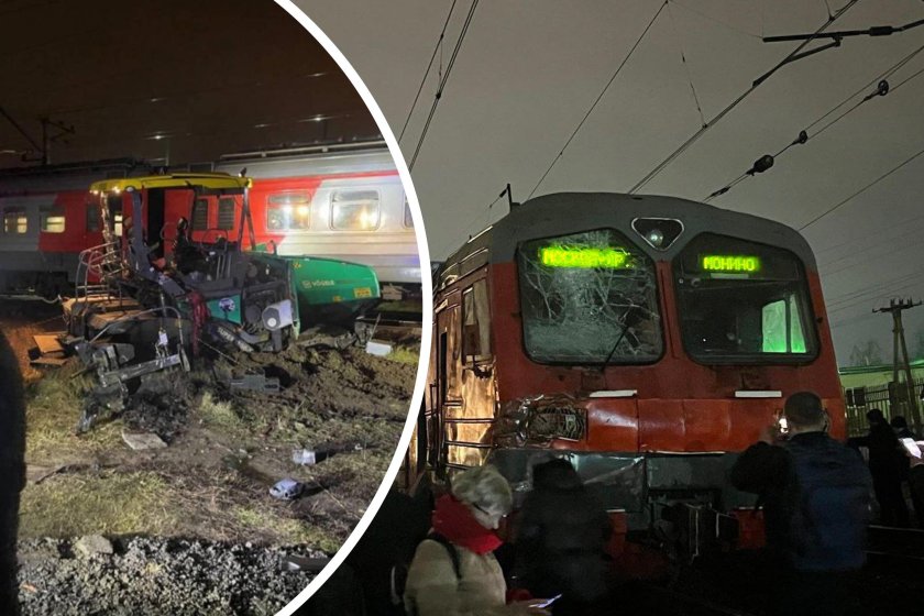 Электричка сошла с рельс