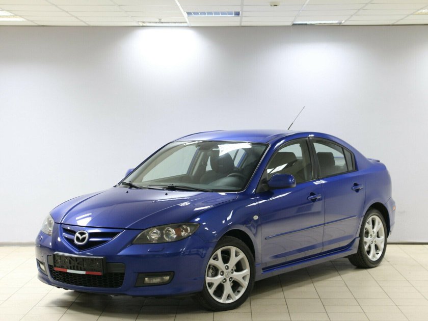 Синий Мазда 3 седан 2008