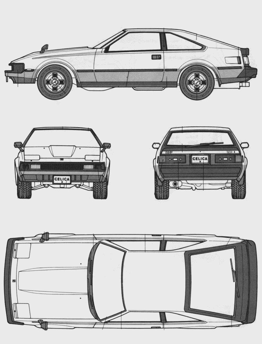 Toyota ae86 Levin чертеж