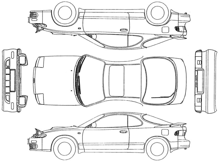 Toyota Celica чертеж