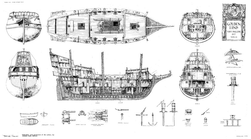 Чертежи модели парусника Золотая Лань