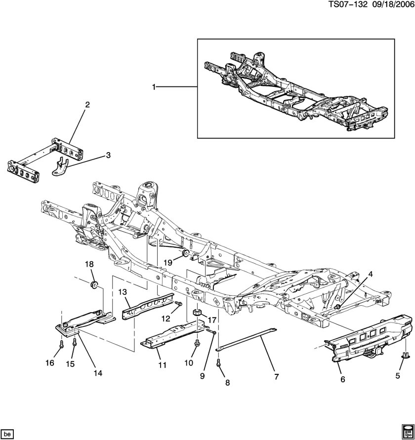 Подушка рамы Трейлблейзер 2012