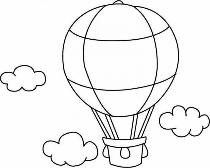 Раскраска воздушный шар с корзиной