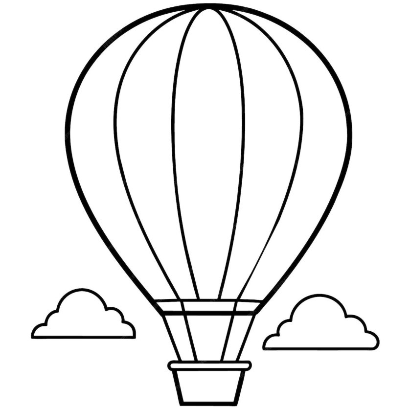 Раскраска воздушный шар с корзиной