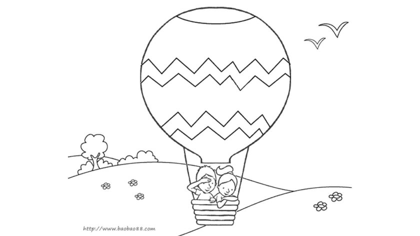 Воздушный шар раскраска для малышей