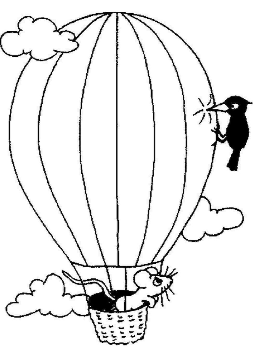 Воздушный шар раскраска для детей