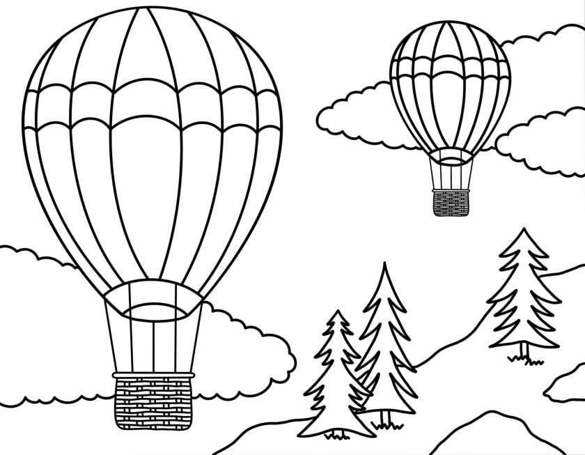 Воздушные шары раскраска