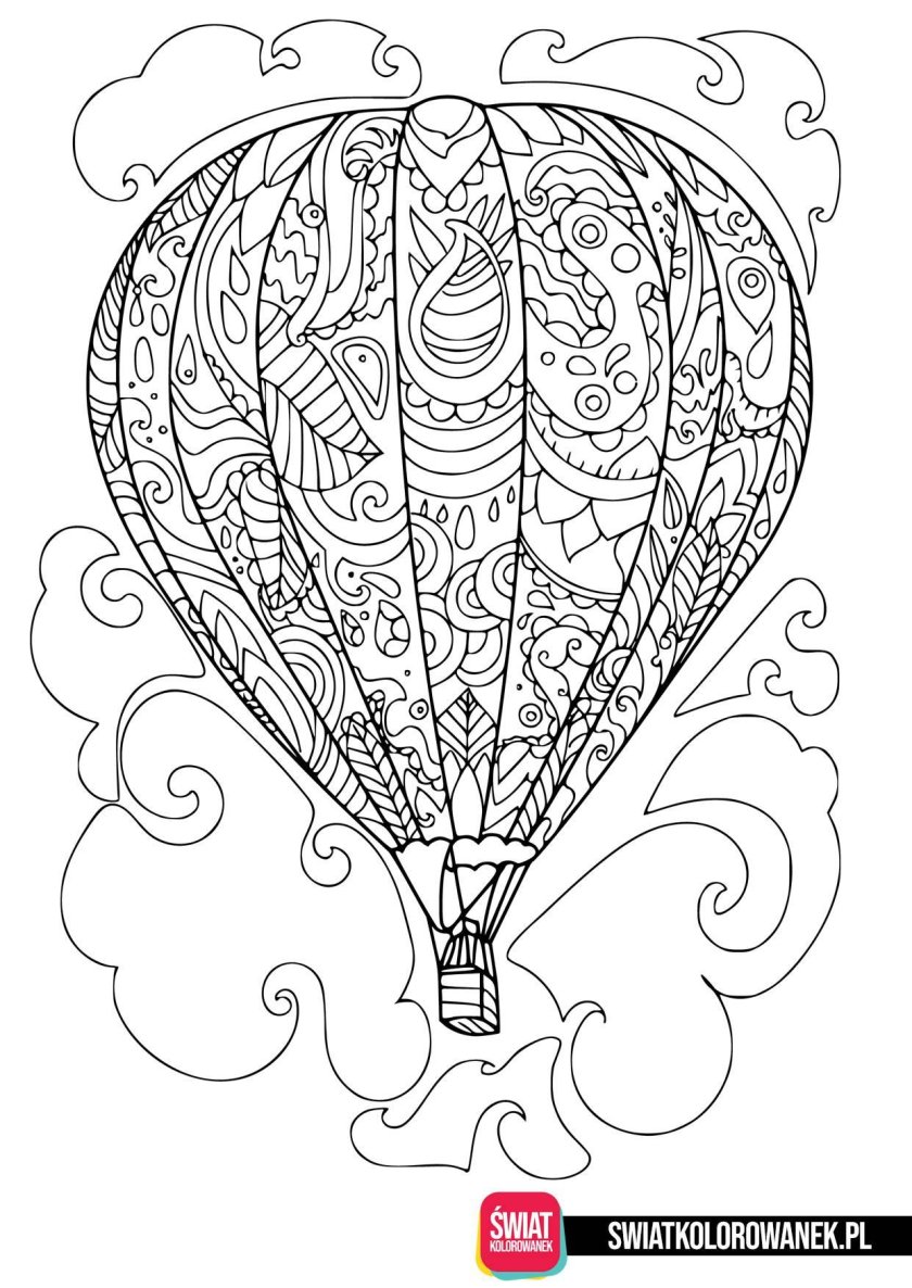 Раскраска антистресс воздушный шар