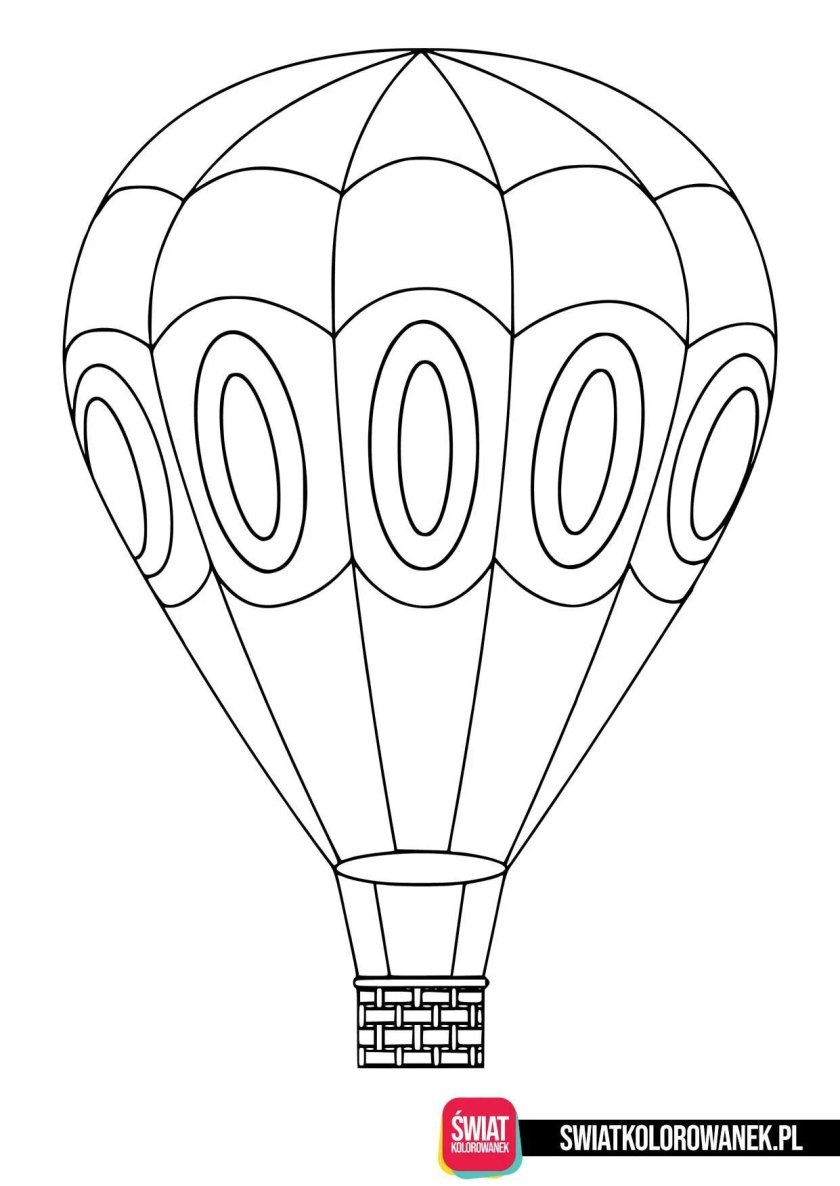 Раскраска воздушный шар с корзиной