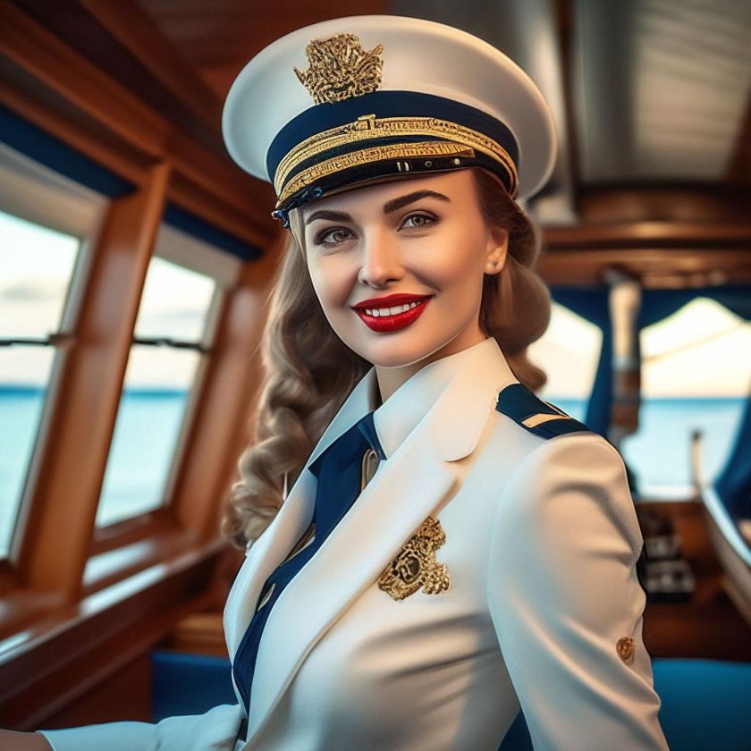Женщина капитан корабля