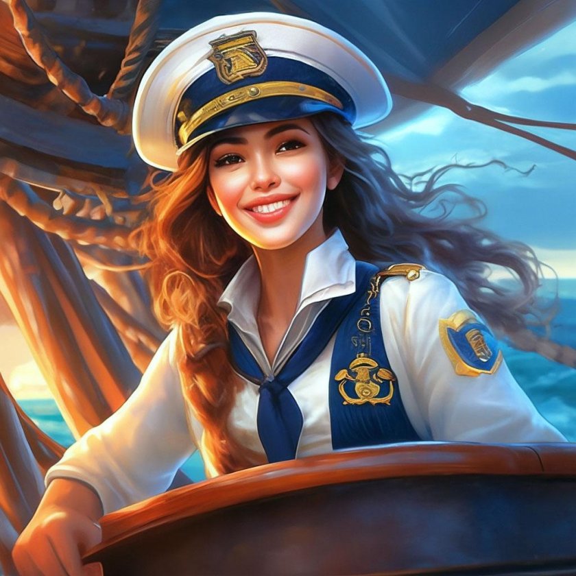 Женщина капитан корабля