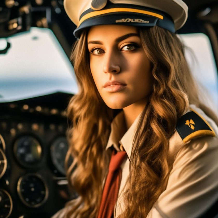 Девушка пилот гражданской авиации