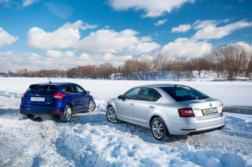 Шкода Октавия а7 зимой