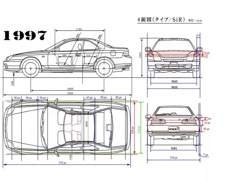 Honda Prelude 5 чертеж