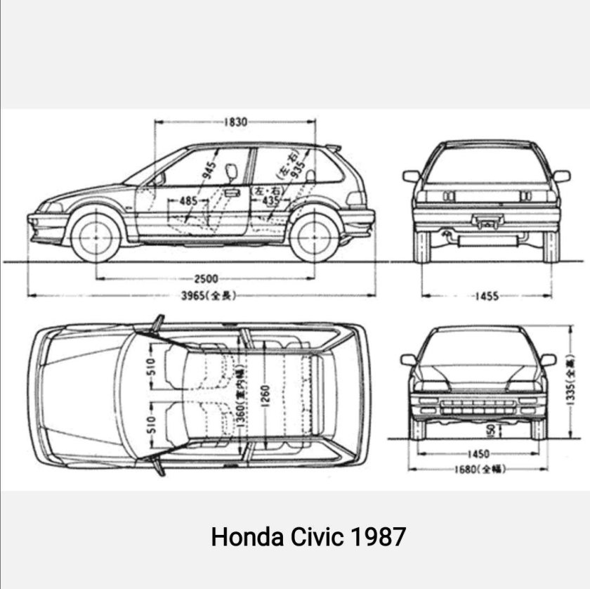 Honda Civic 6 чертеж