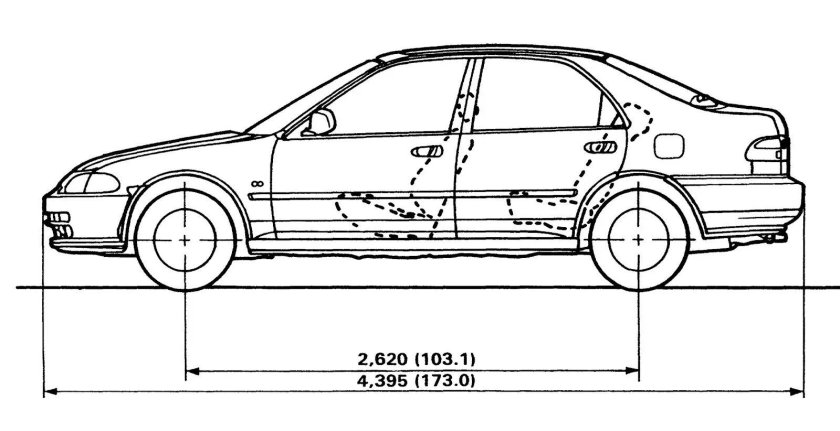 Хонда Цивик 2001 габариты
