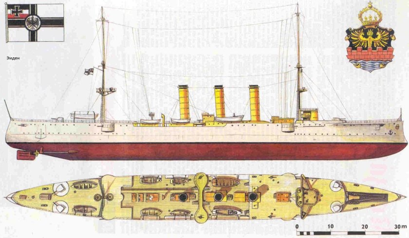 Крейсер Эмден 1914 модель
