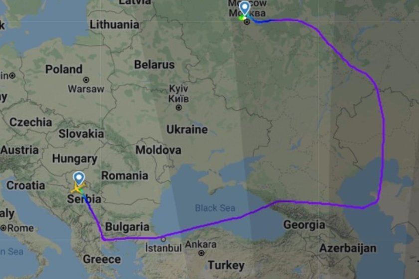 Маршрут самолета москва турция