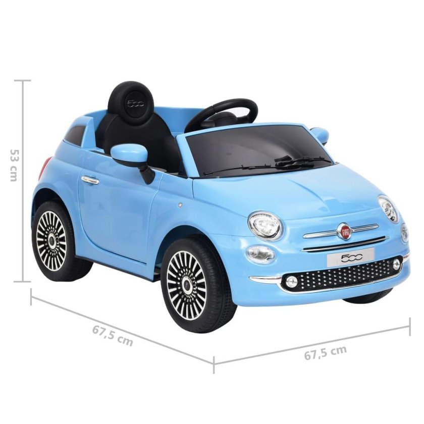 Детский электромобиль Fiat 500 голубой BABYHIT