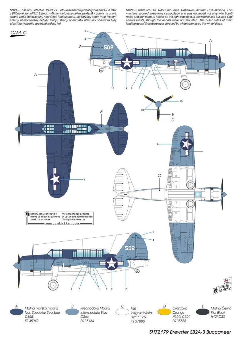 Special Hobby sh72303 sb2a-4 Buccaneer 1/72