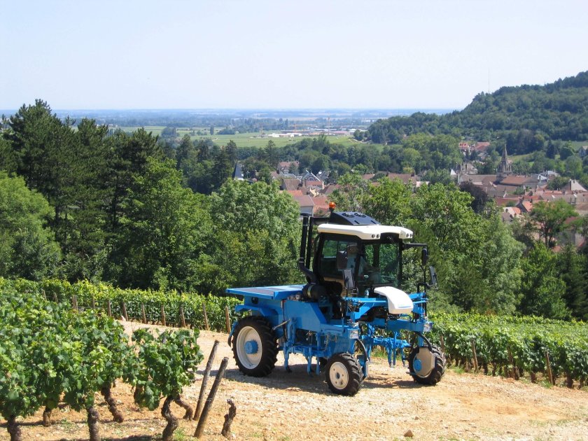 Трактор на винограднике