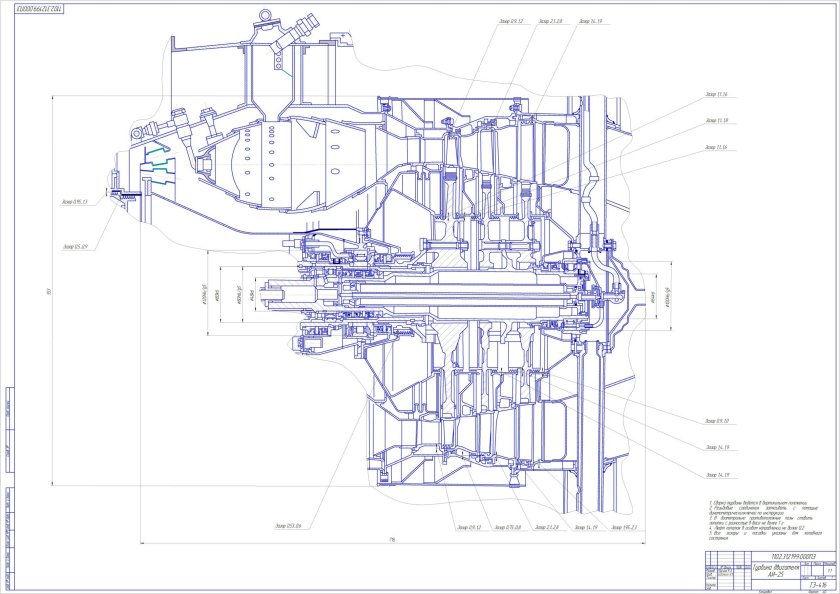 Ротор газовой турбины ГТЭ 160 чертеж