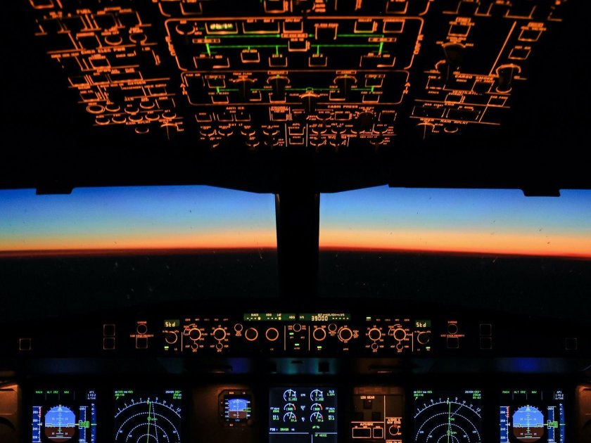 Вид из кабины самолета