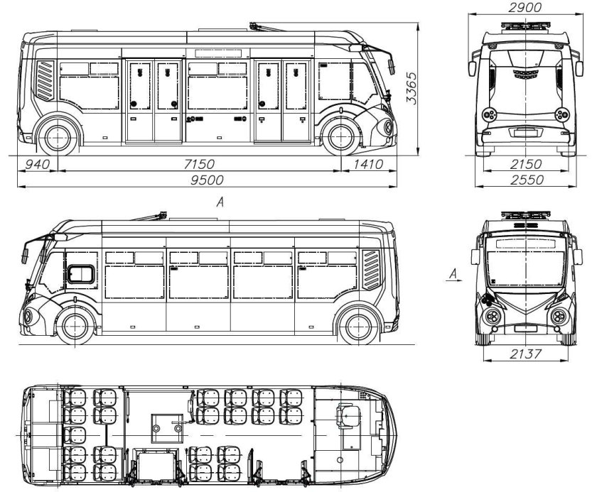 Электробус КАМАЗ-6282 схема