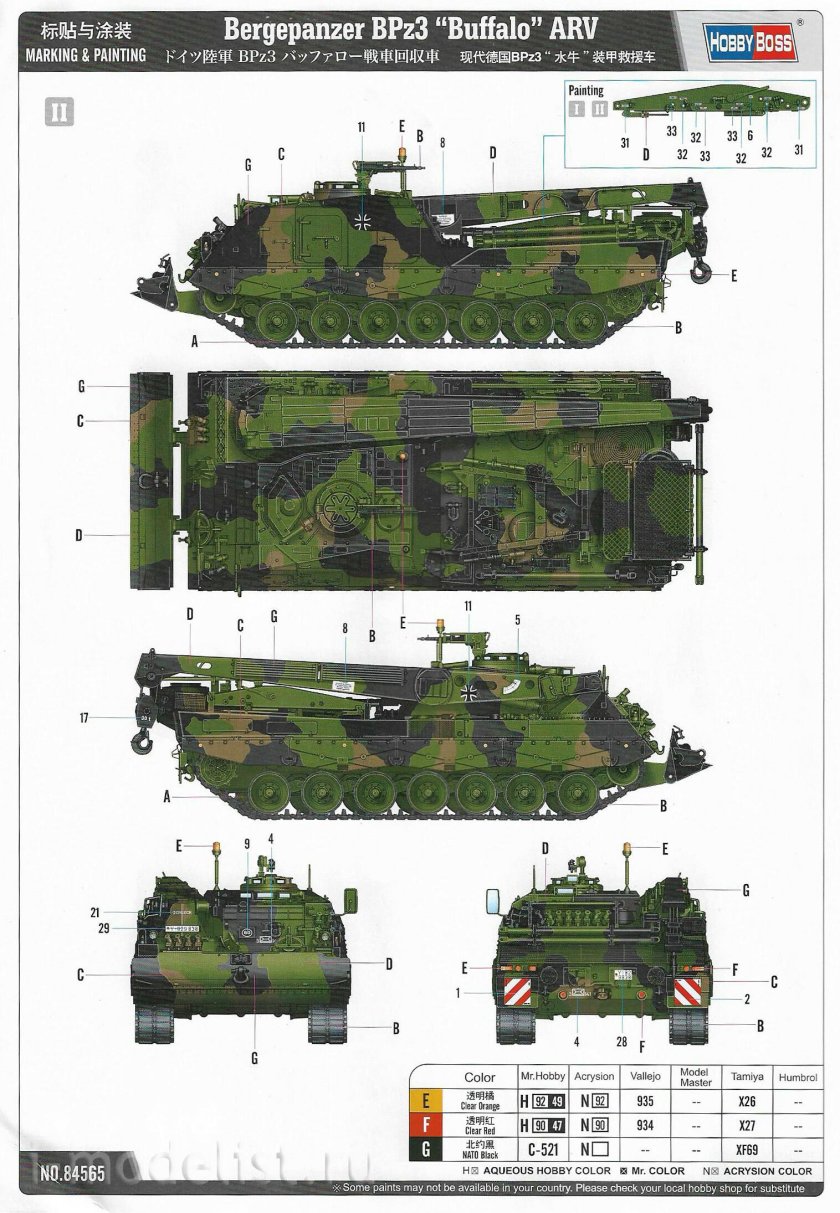 84567 Брэм Bergepanzer bpz2 arv 1/35