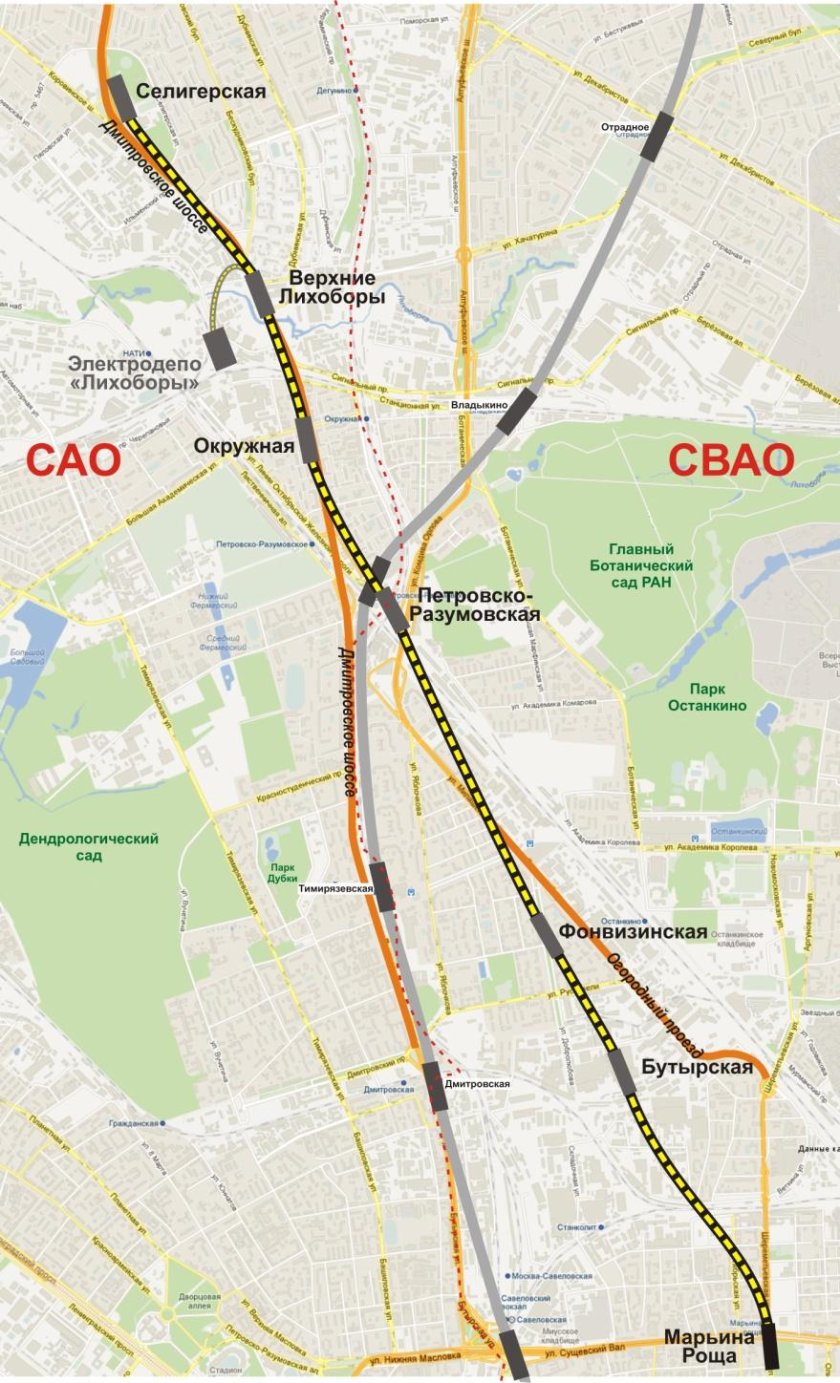 Станция метро Лихоборы на схеме метро