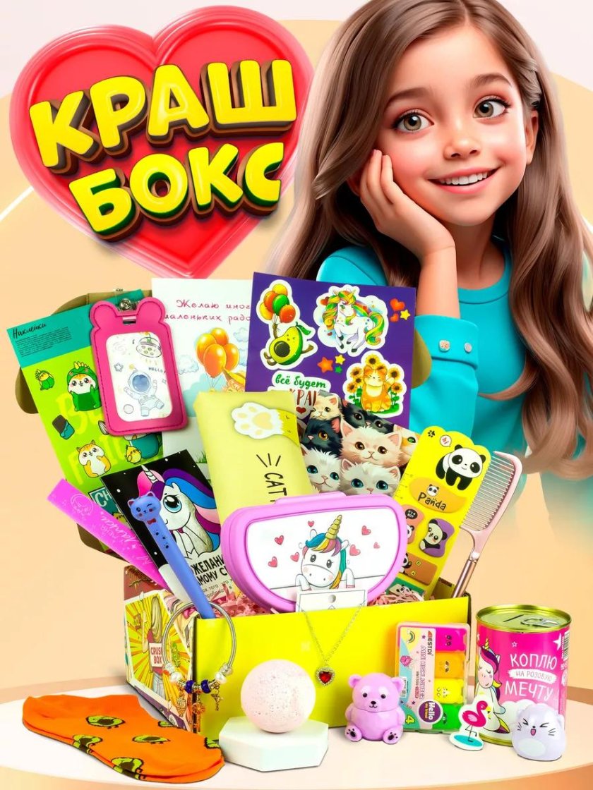 Подарочный набор для девочки бокс с канцелярией