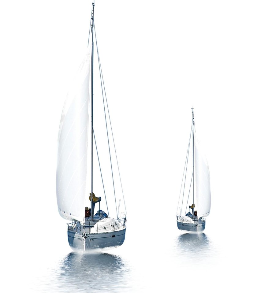 Яхта на белом фоне