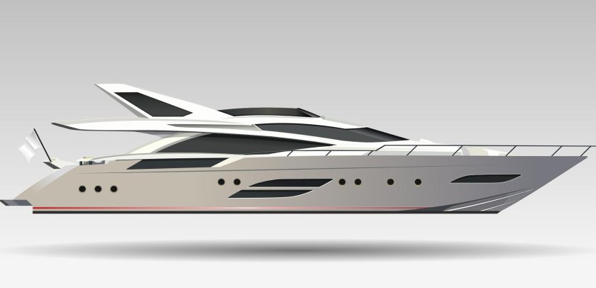 Яхта с боку