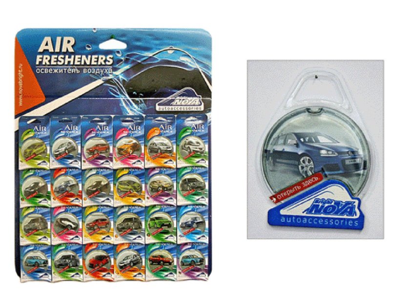 Освежитель воздуха подвесной гелевый Nova Bright авто Классик 24 шт