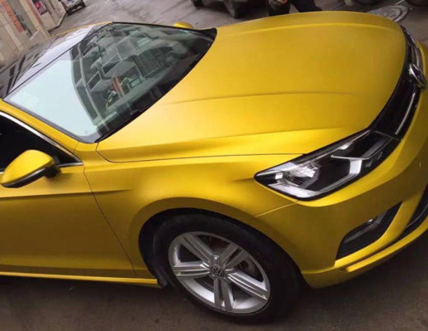 Пленка желтый матовый хром