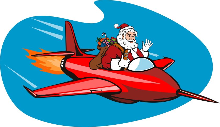 Дед Мороз на самолете