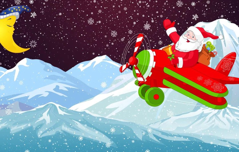 Дед Мороз на самолете