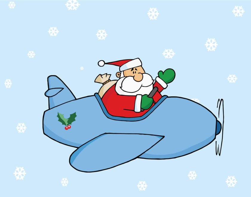 Дед Мороз на самолете