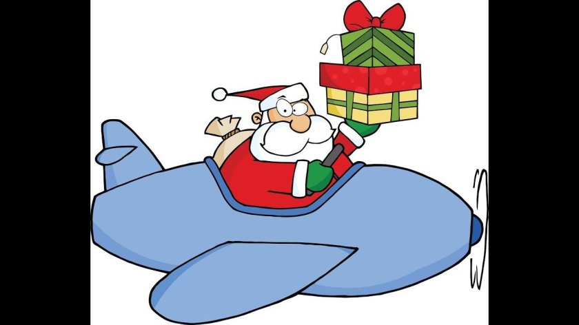 Дед Мороз на самолете