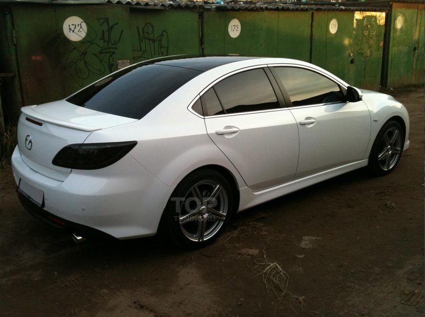 Мазда 6 GH белая спойлер