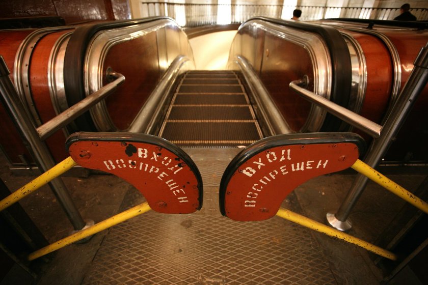 Старые турникеты в метро