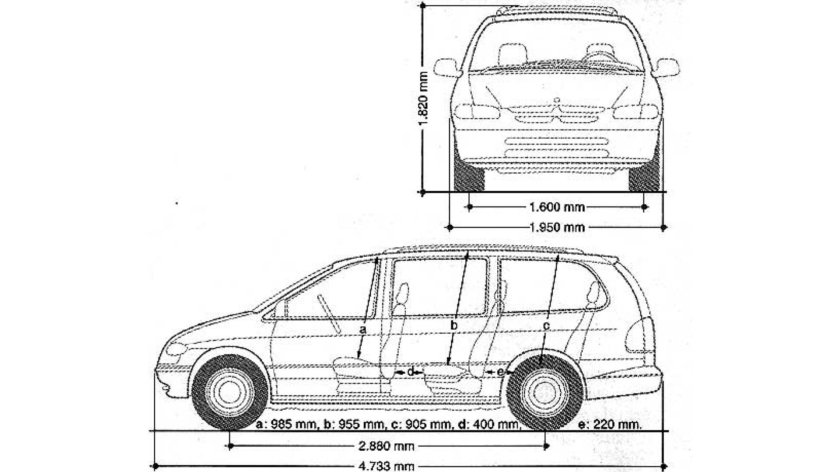 Додж Караван 2.4 2001 габариты