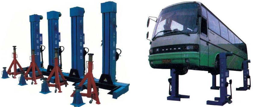 Четырехстоечный подъемник для грузовых автомобилей Ивеко